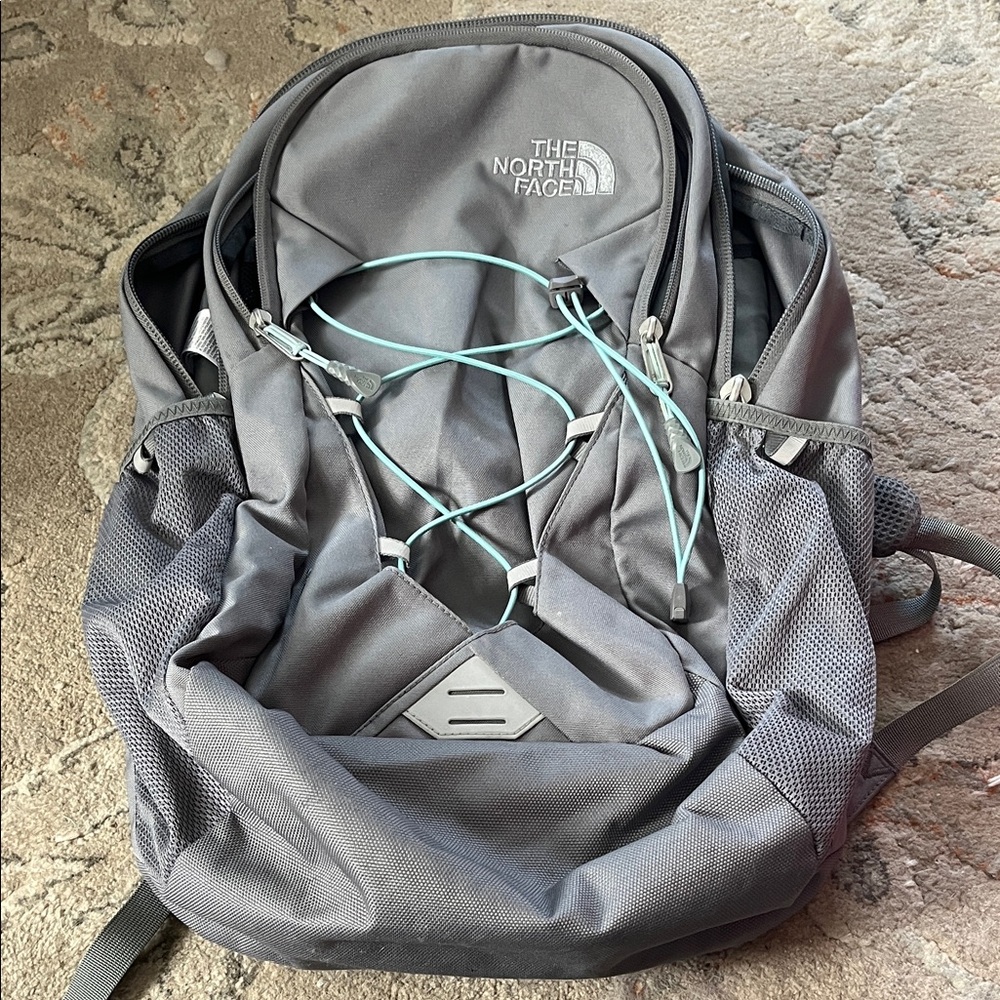 The North Face Gray and mint Jester Backpack